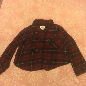 F21 Cropped flannel button up